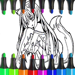 Anime Fox Girl Cute Coloring Pages gameplay